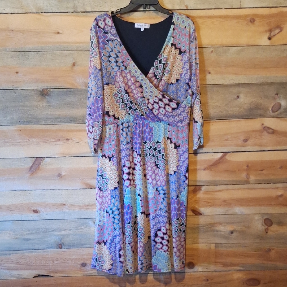 Elegant Multicolor Long Sleeve Dress